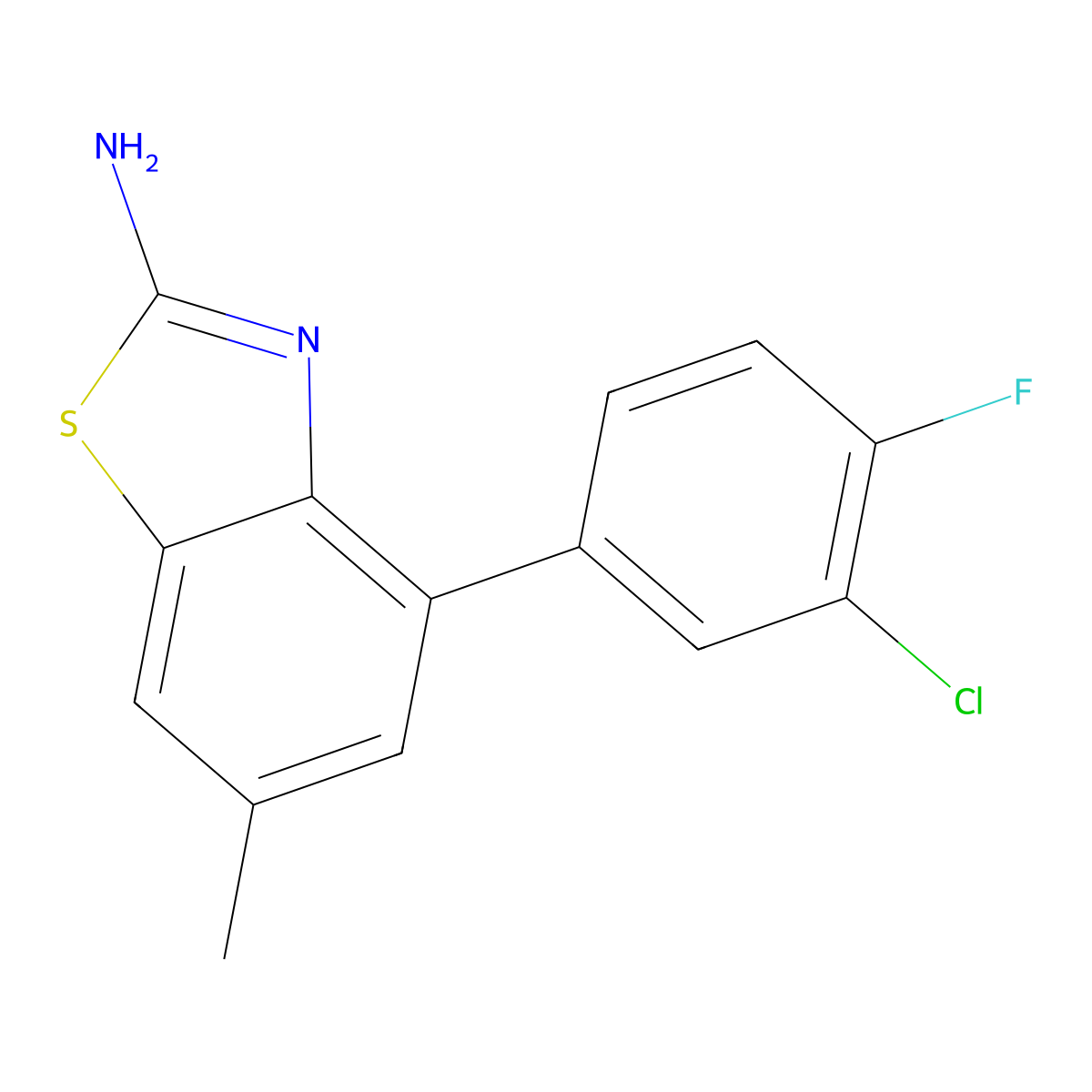 4-(3-Chloro-4-fluorophenyl)-6-methylbenzo[d]thiazol-2-amine molecular structure, CAS 1329673-01-9