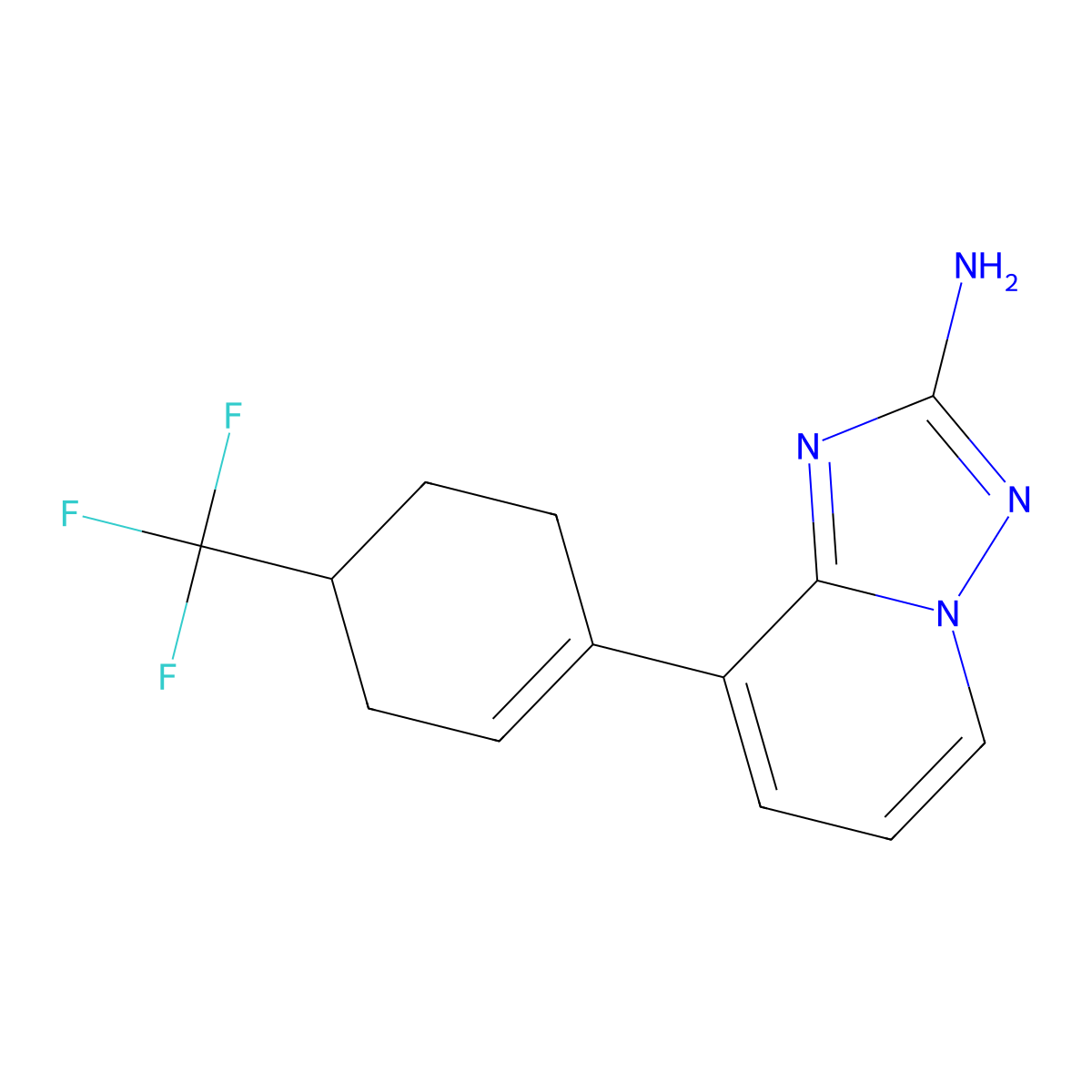 8-(4-Trifluoromethyl-cyclohexenyl)-[1,2,4]triazolo[1,5-a]pyridine-2-ylamine molecular structure, CAS 1329673-42-8