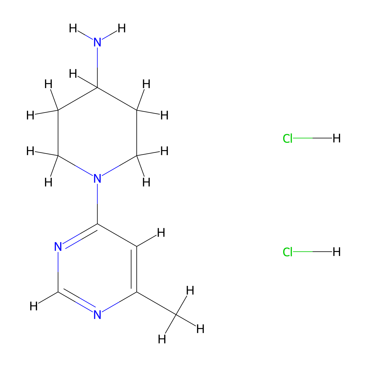 1-(6-Methylpyrimidin-4-yl)piperidin-4-amine dihydrochloride molecular structure, CAS 1329673-44-0