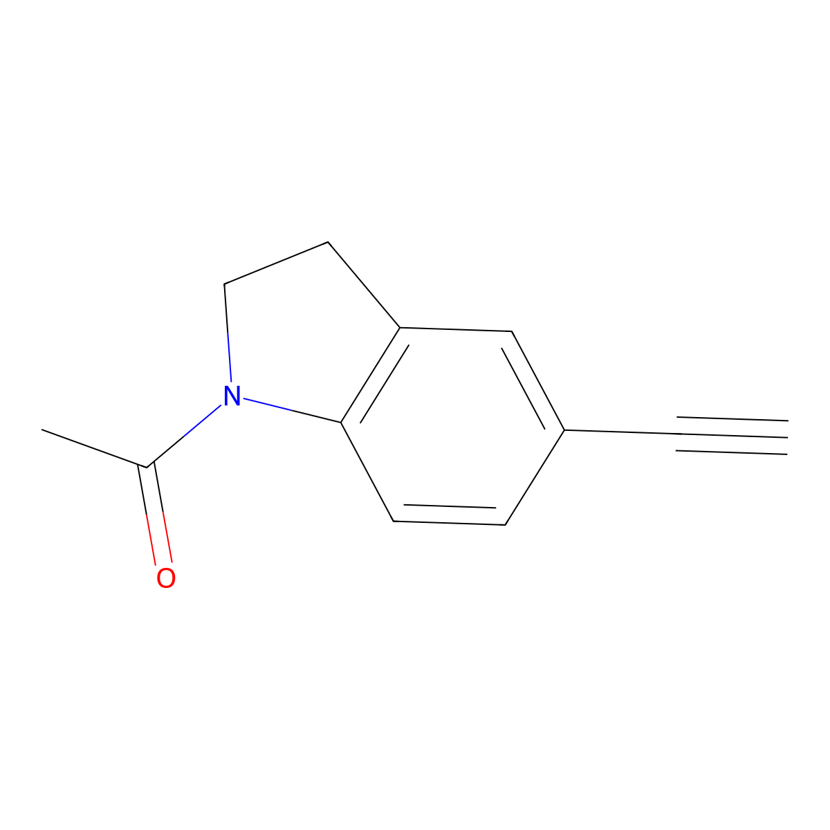 Ethanone, 1-(5-ethynyl-2,3-dihydro-1H-indol-1-yl)- molecular structure, CAS 1329690-34-7