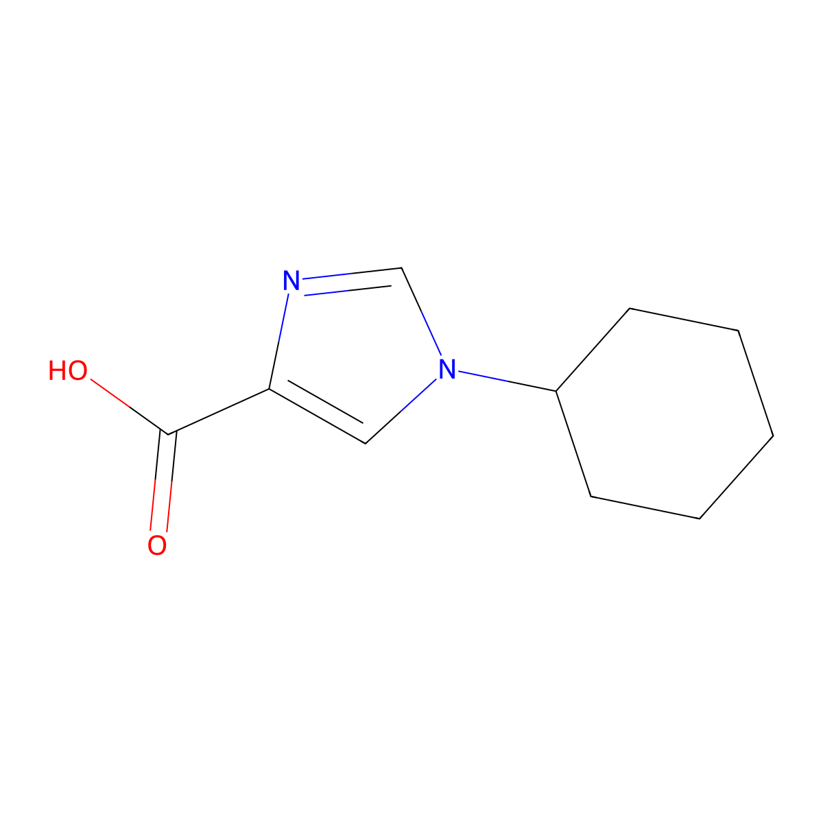 1-Cyclohexyl-1H-imidazole-4-carboxylic acid molecular structure, CAS 1329698-91-0