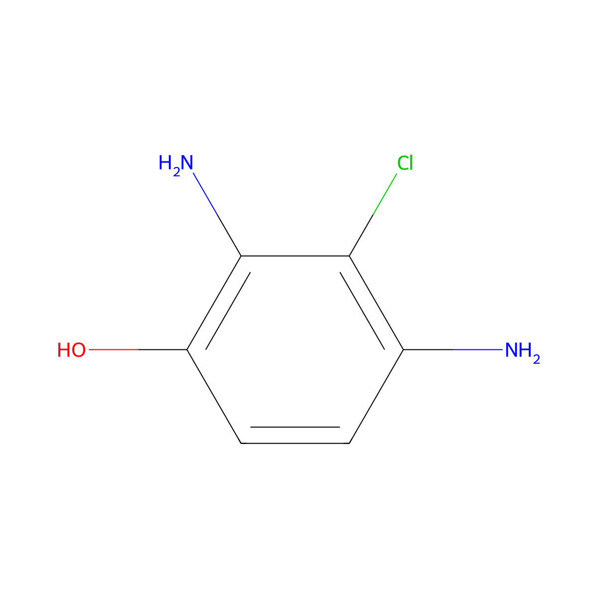 2,4-Diamino-3-chlorophenol molecular structure, CAS 13297-01-3