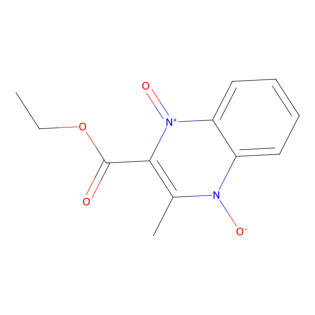 2-(Ethoxycarbonyl)-3-methylquinoxalinediium-1,4-diolate molecular structure, CAS 13297-18-2