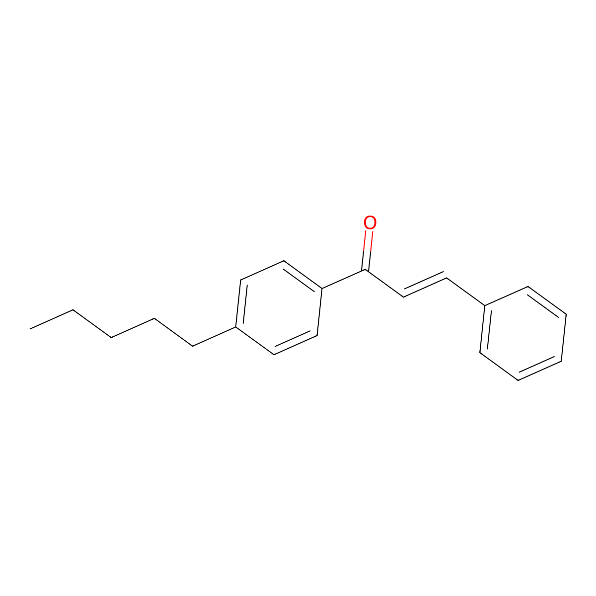 (2E)-1-(4-pentylphenyl)-3-phenylprop-2-en-1-one molecular structure, CAS 132971-81-4