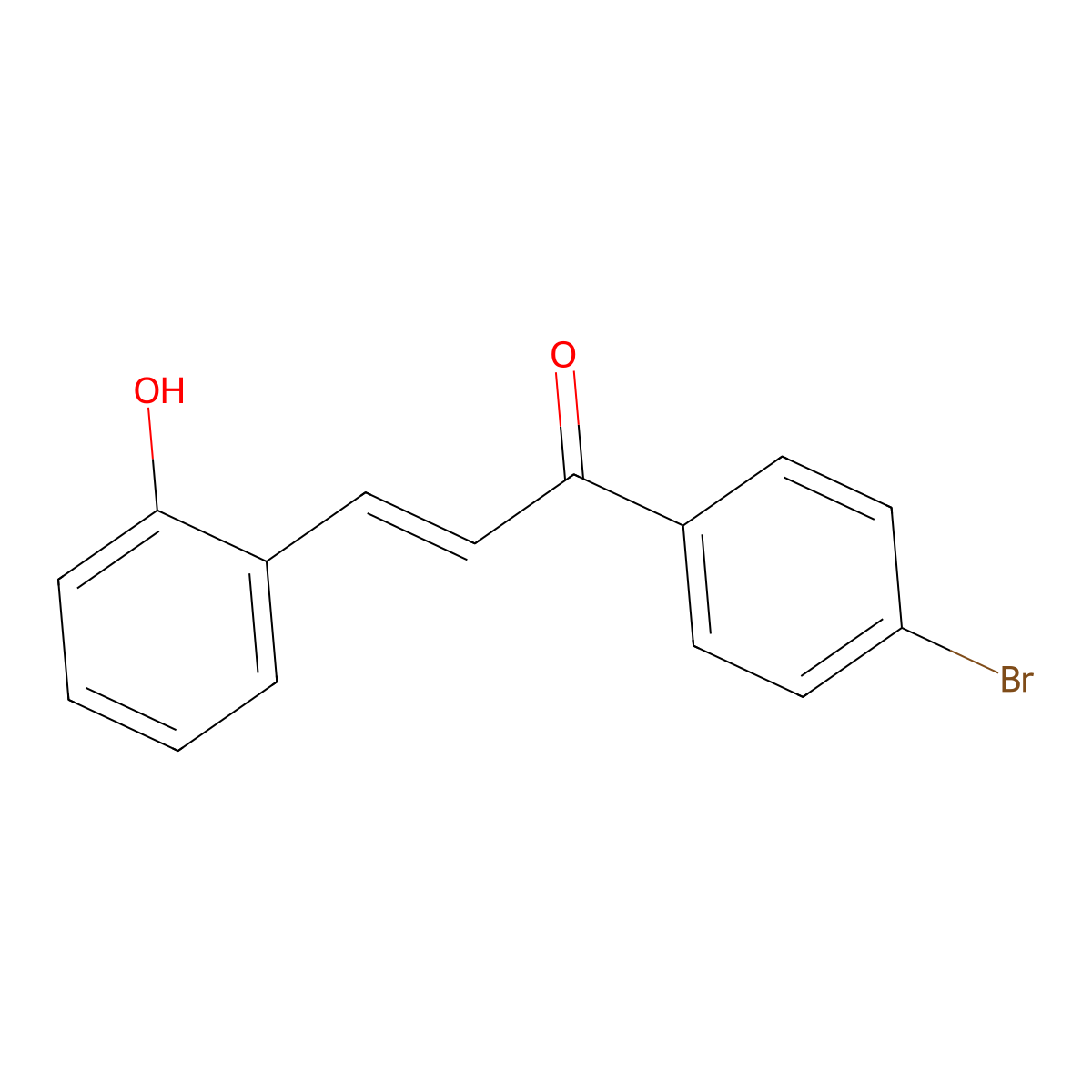 (2E)-1-(4-bromophenyl)-3-(2-hydroxyphenyl)prop-2-en-1-one molecular structure, CAS 132971-94-9