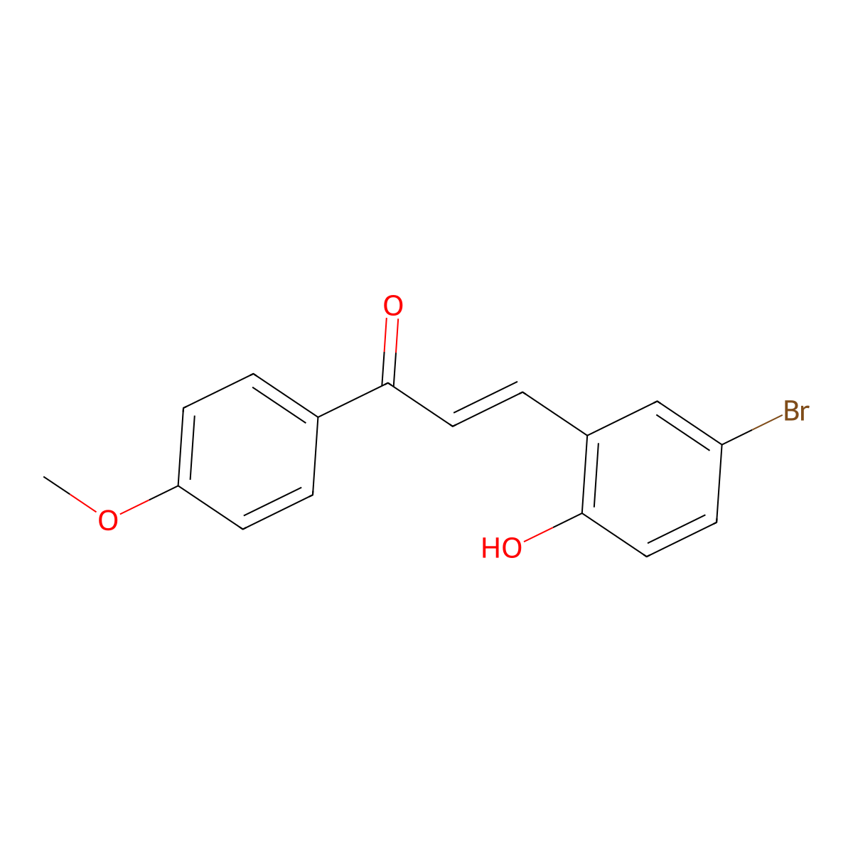 (2E)-3-(5-bromo-2-hydroxyphenyl)-1-(4-methoxyphenyl)prop-2-en-1-one molecular structure, CAS 132972-33-9