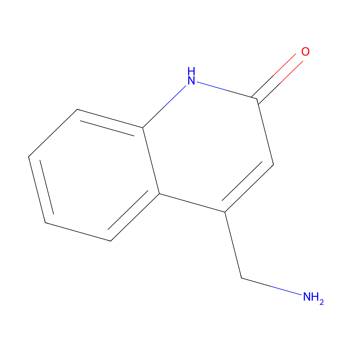 4-(Aminomethyl)-1,2-dihydroquinolin-2-one molecular structure, CAS 132973-43-4