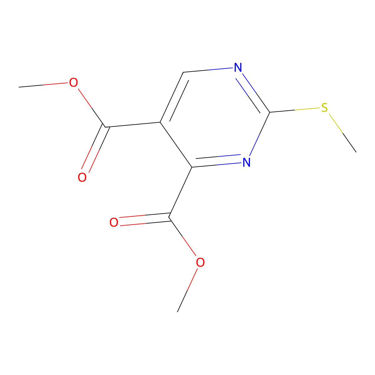 Dimethyl 2-(Methylthio)-4,5-pyrimidinedicarboxylate molecular structure, CAS 132973-51-4