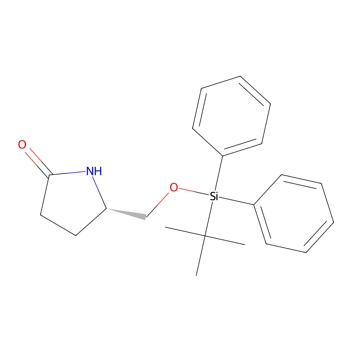 (S)-5-(((tert-Butyldiphenylsilyl)oxy)methyl)pyrrolidin-2-one molecular structure, CAS 132974-83-5