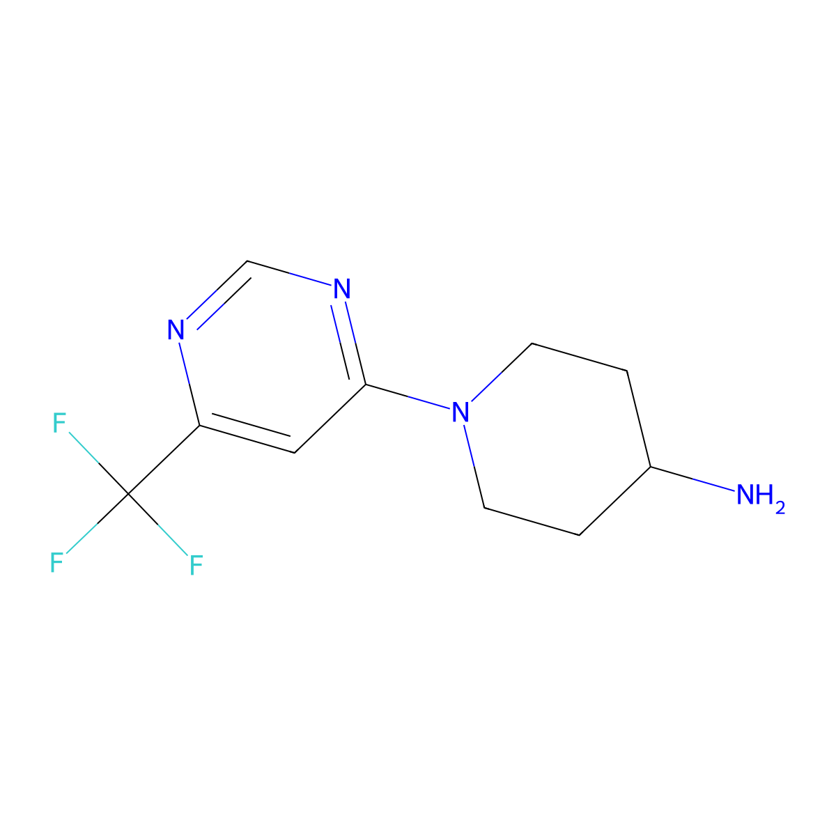 1-(6-(Trifluoromethyl)pyrimidin-4-yl)piperidin-4-amine molecular structure, CAS 1329748-53-9
