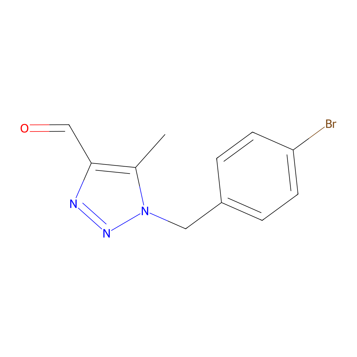 1-[(4-Bromophenyl)methyl]-5-methyl-1H-1,2,3-triazole-4-carbaldehyde molecular structure, CAS 1329778-95-1