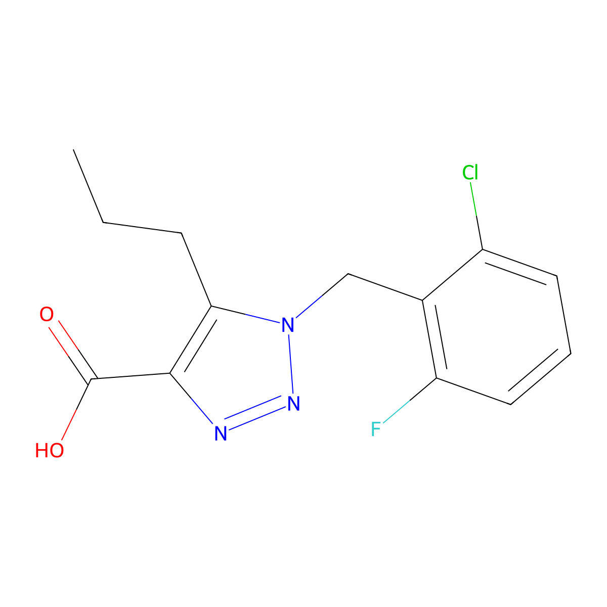 1-(2-chloro-6-fluorobenzyl)-5-propyl-1H-1,2,3-triazole-4-carboxylic acid molecular structure, CAS 1329788-40-0