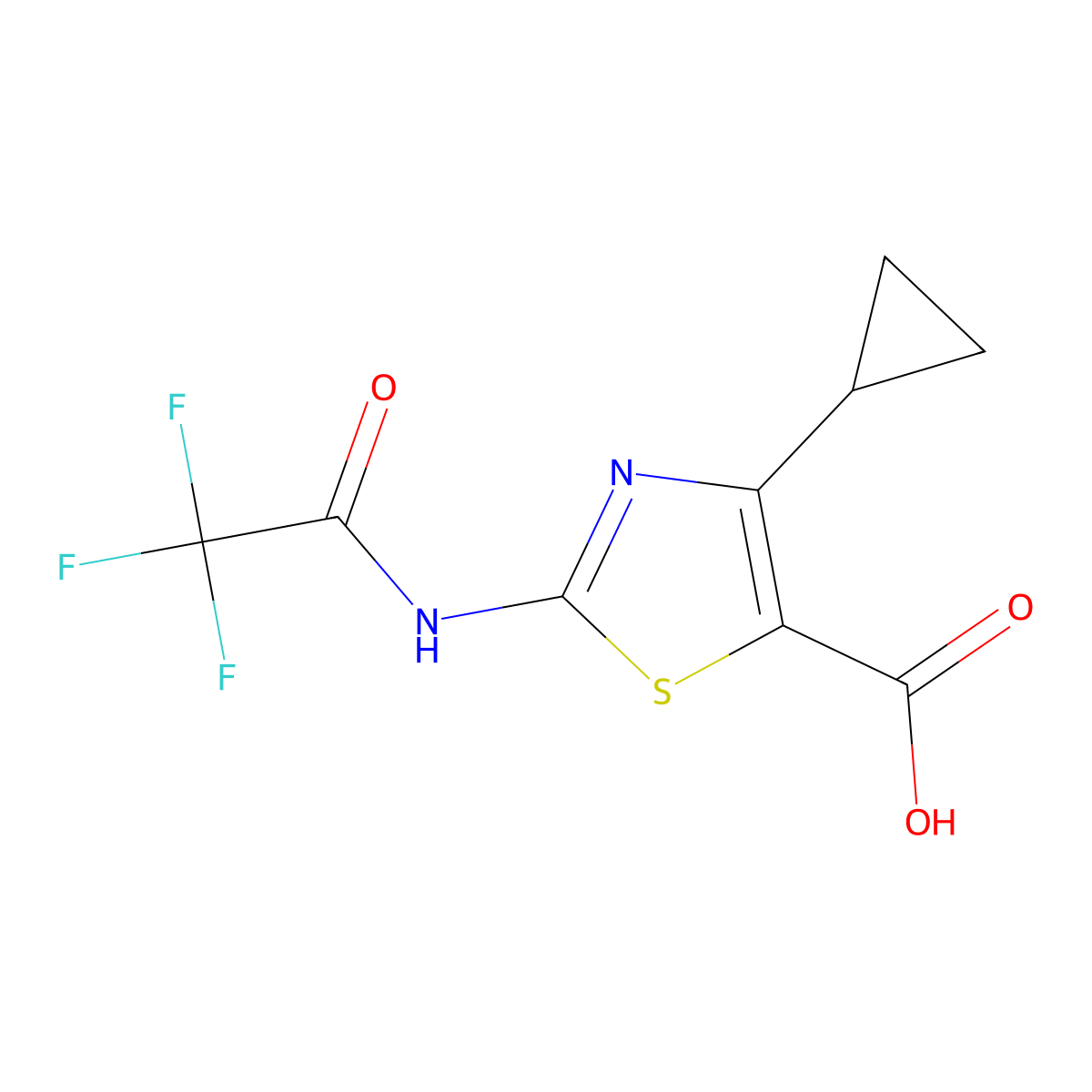 4-Cyclopropyl-2-(trifluoroacetamido)-1,3-thiazole-5-carboxylic acid molecular structure, CAS 1329798-82-4