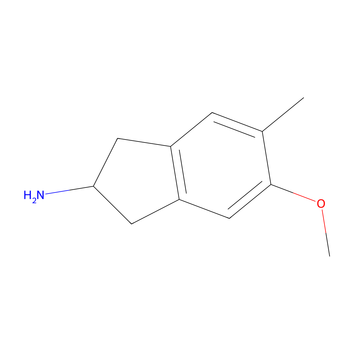 5-Methoxy-6-methyl-2-aminoindane molecular structure, CAS 132980-16-6
