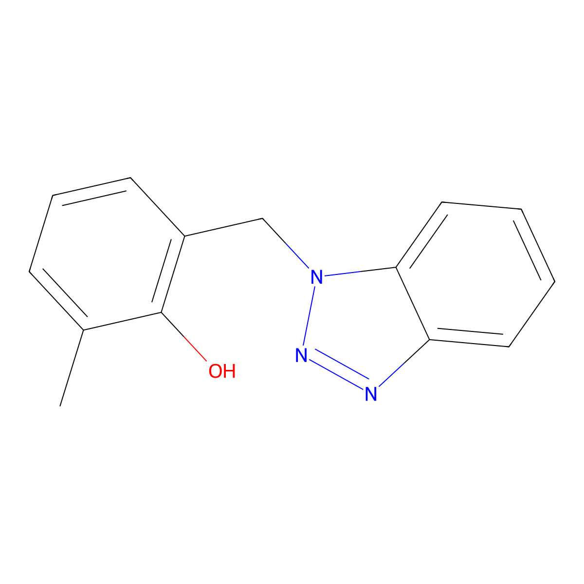2-(1H-1,2,3-Benzotriazol-1-ylmethyl)-6-methylphenol molecular structure, CAS 132980-33-7