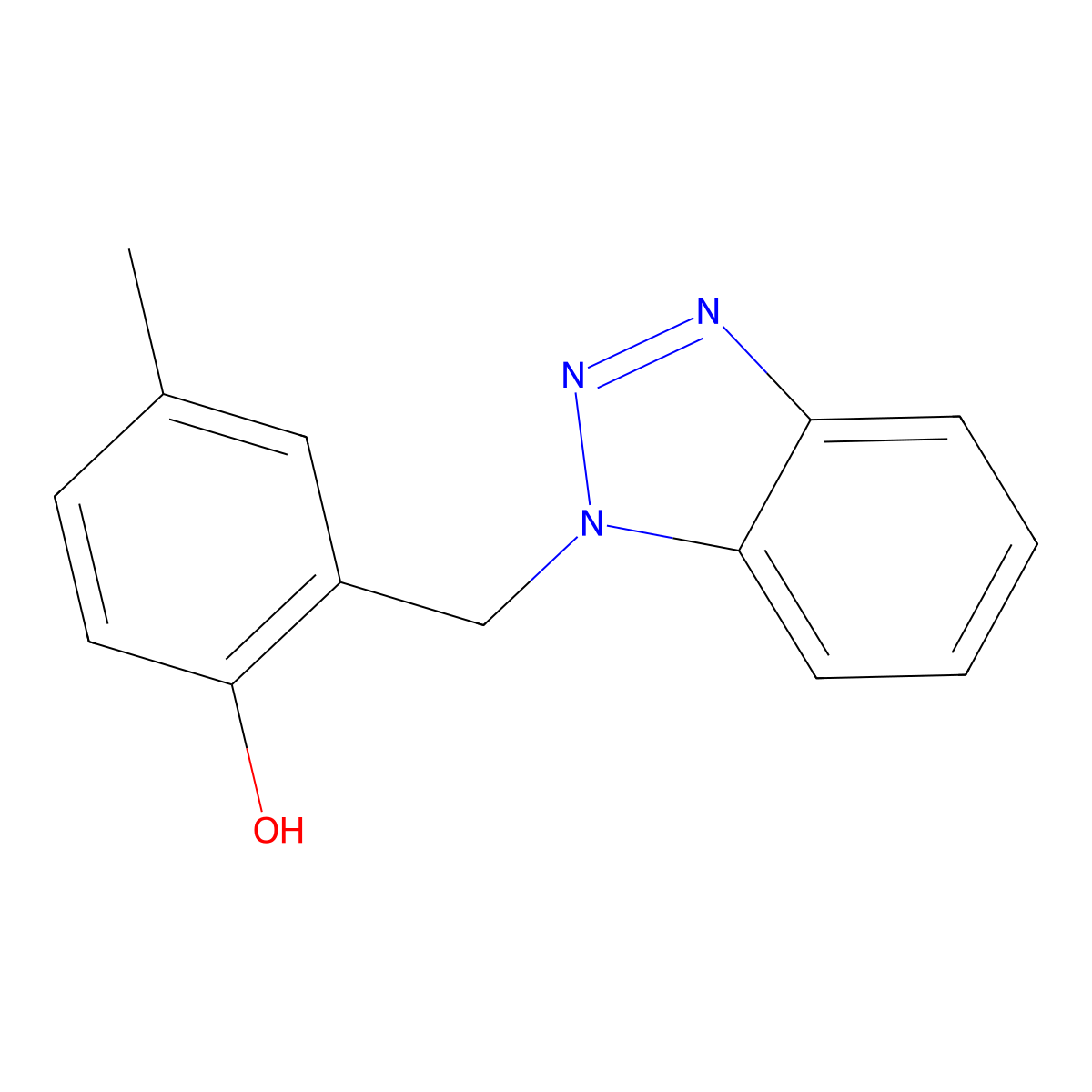 2-(1H-1,2,3-Benzotriazol-1-ylmethyl)-4-methylphenol molecular structure, CAS 132980-34-8