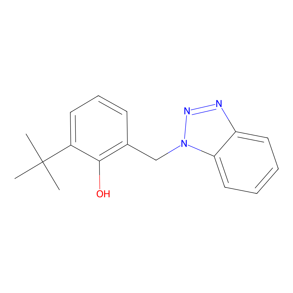 2-(1H-1,2,3-Benzotriazol-1-ylmethyl)-6-tert-butylphenol molecular structure, CAS 132980-35-9