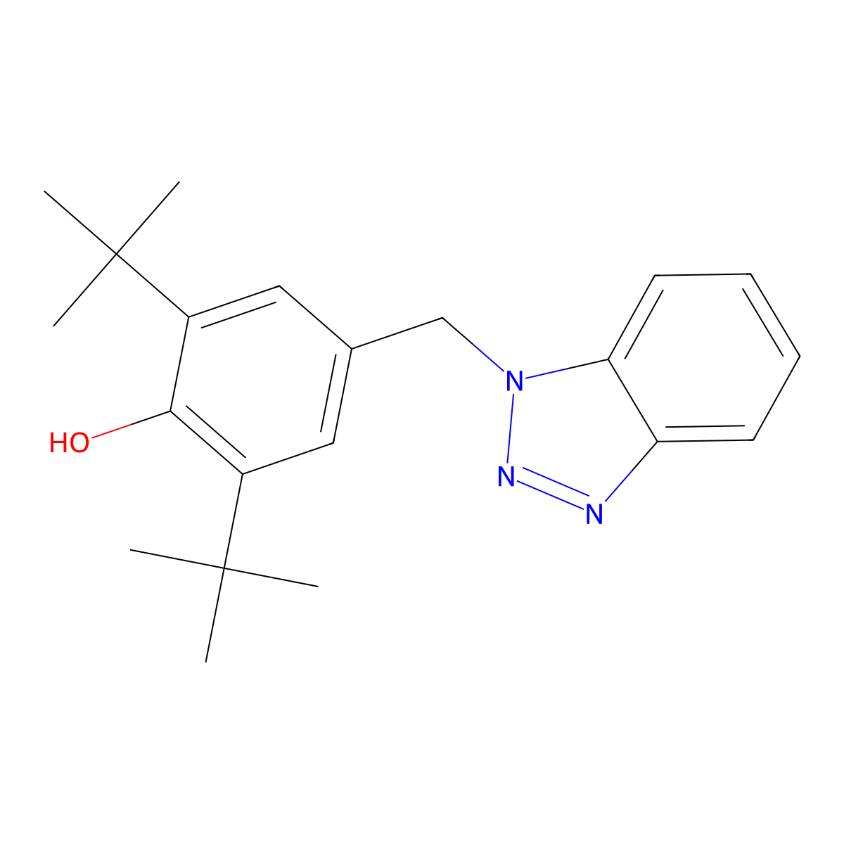 4-Benzotriazol-1-ylmethyl-2,6-di-tert-butyl-phenol molecular structure, CAS 132980-39-3