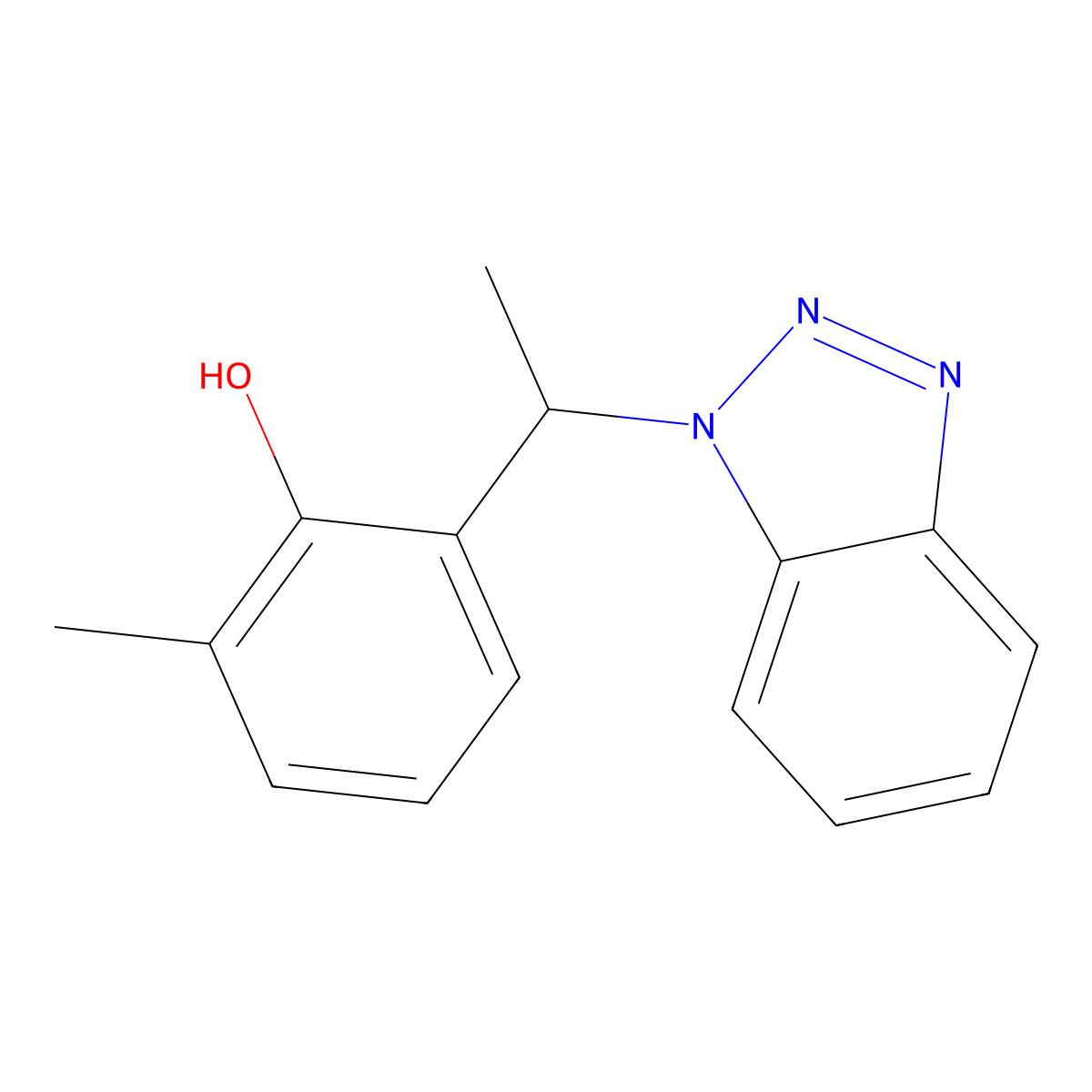 2-[1-(1H-1,2,3-Benzotriazol-1-yl)ethyl]-6-methylphenol molecular structure, CAS 132980-50-8