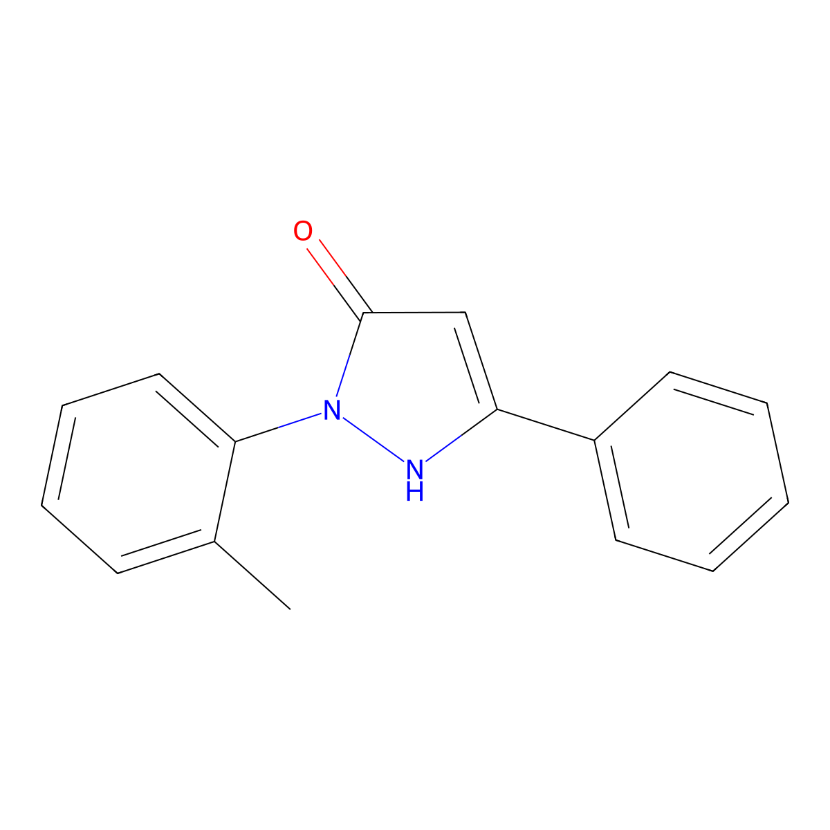 1-(2-methylphenyl)-3-phenyl-1H-pyrazol-5-ol molecular structure, CAS 132981-82-9
