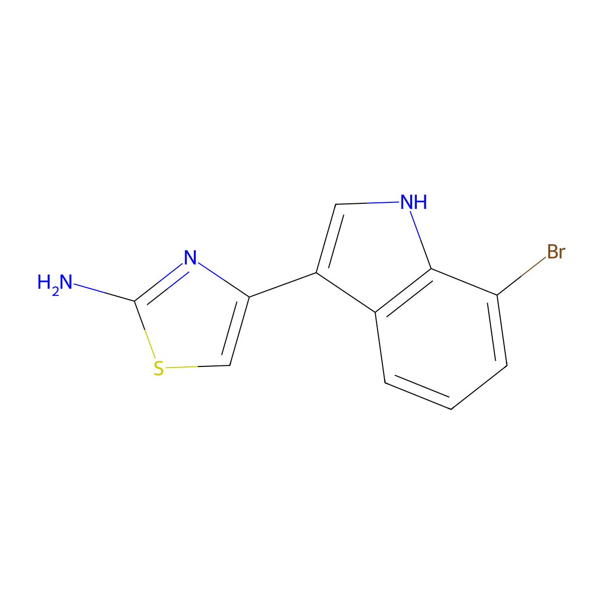 4-(7-bromo-1H-indol-3-yl)-1,3-thiazol-2-amine molecular structure, CAS 1329817-43-7