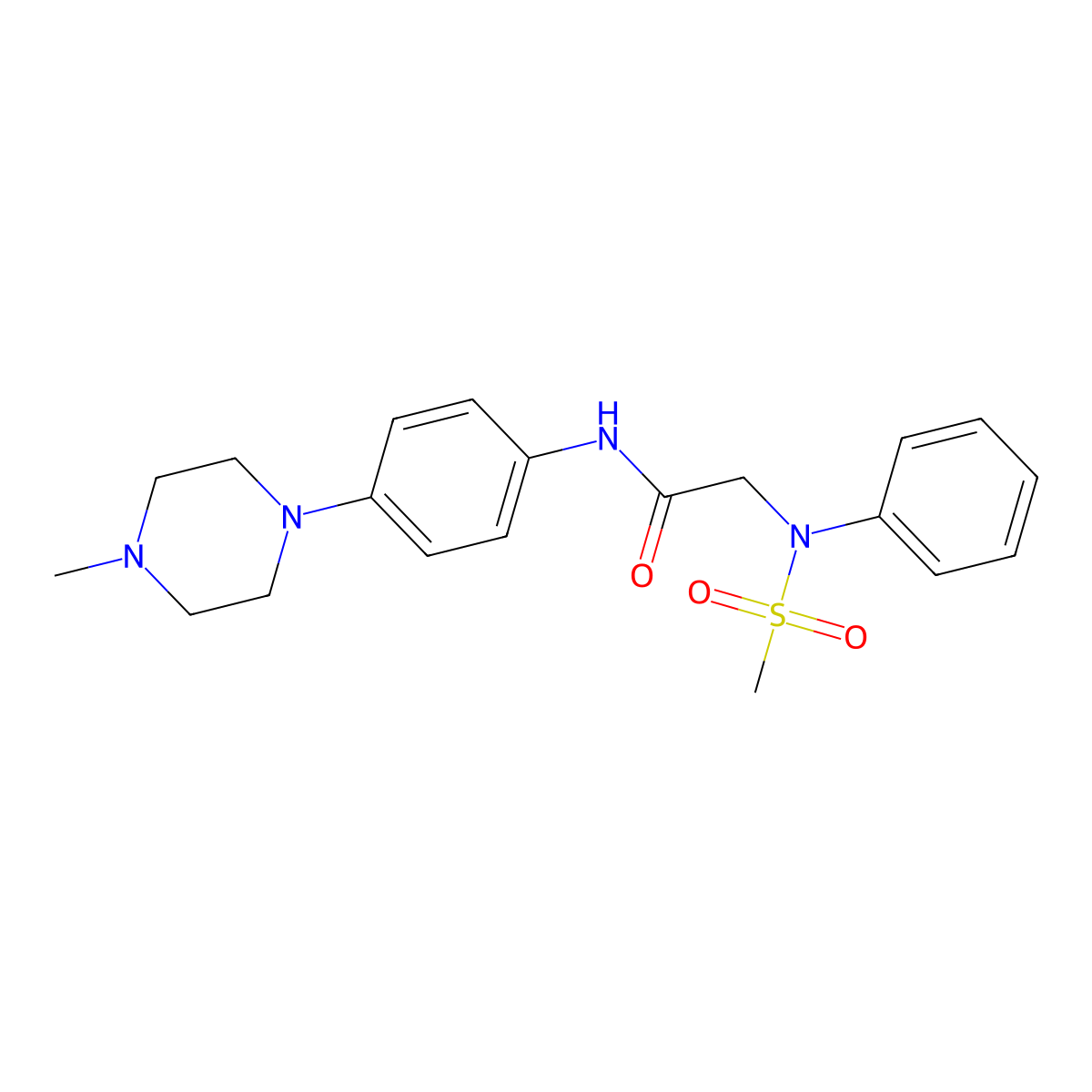 Acetamide, N-[4-(4-methyl-1-piperazinyl)phenyl]-2-[(methylsulfonyl)phenylamino]- molecular structure, CAS 1329835-81-5