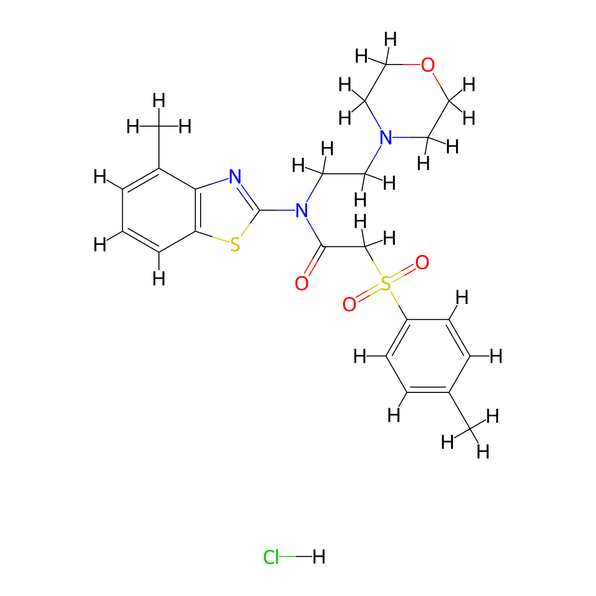 N-(4-methylbenzo[d]thiazol-2-yl)-N-(2-morpholinoethyl)-2-tosylacetamide hydrochloride molecular structure, CAS 1329842-24-1