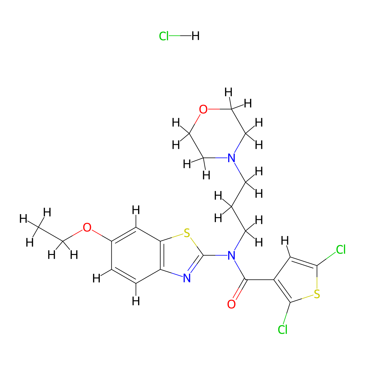 2,5-dichloro-N-(6-ethoxybenzo[d]thiazol-2-yl)-N-(3-morpholinopropyl)thiophene-3-carboxamide hydrochloride molecular structure, CAS 1329846-00-5