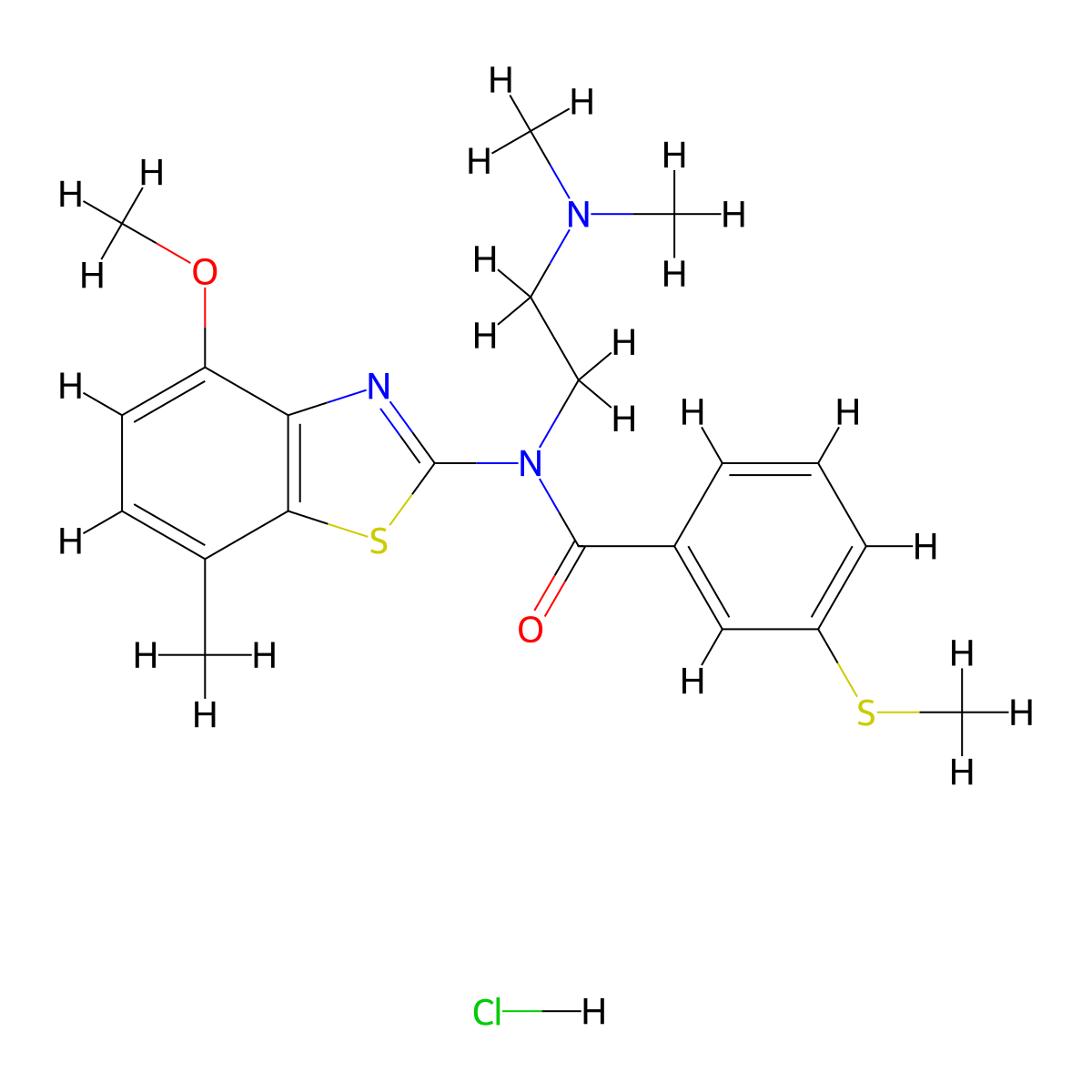 N-(2-(dimethylamino)ethyl)-N-(4-methoxy-7-methylbenzo[d]thiazol-2-yl)-3-(methylthio)benzamide hydrochloride molecular structure, CAS 1329847-54-2
