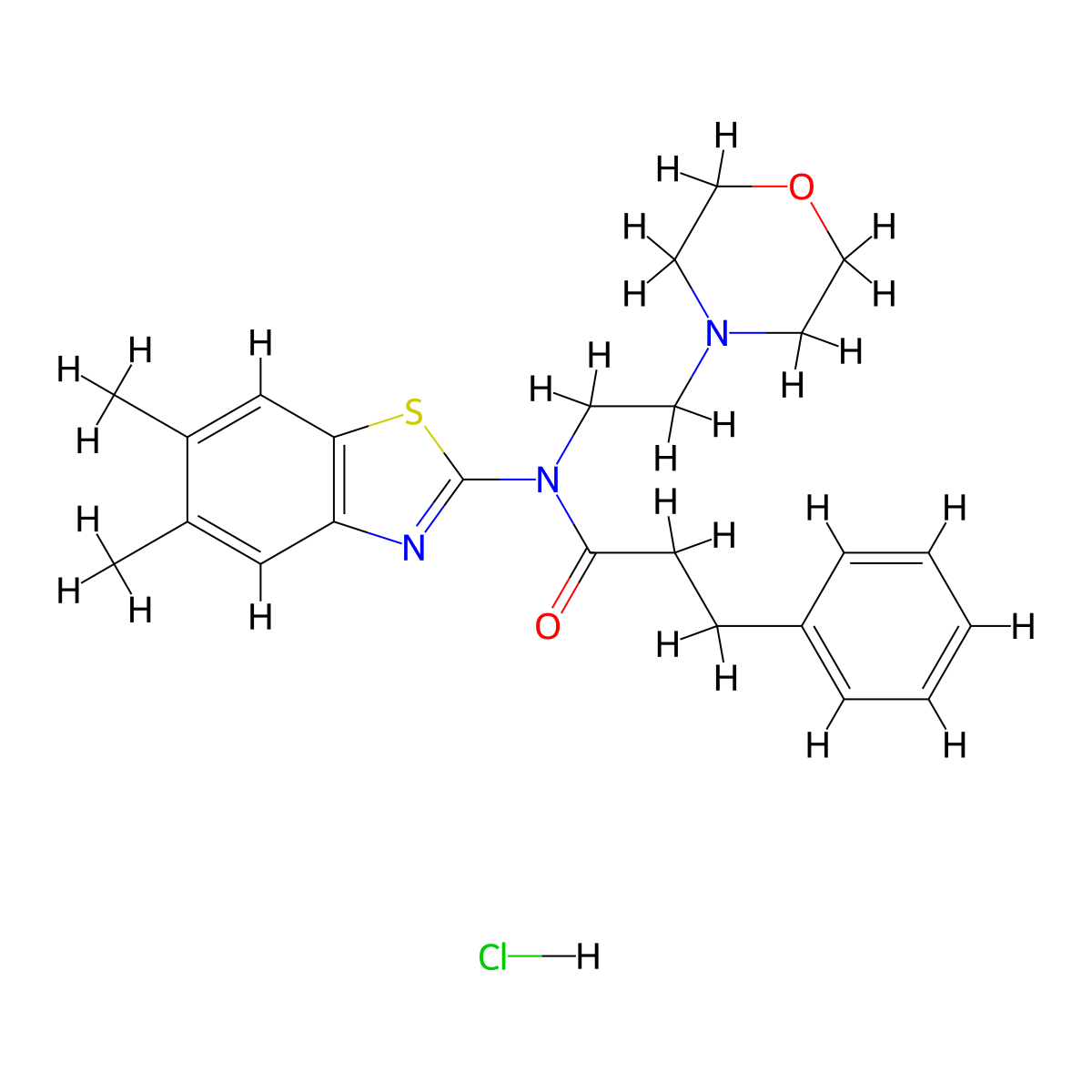 N-(5,6-dimethylbenzo[d]thiazol-2-yl)-N-(2-morpholinoethyl)-3-phenylpropanamide hydrochloride molecular structure, CAS 1329847-92-8
