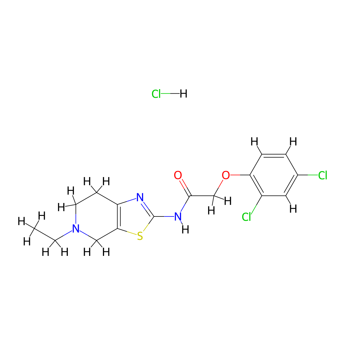 2-(2,4-dichlorophenoxy)-N-(5-ethyl-4,5,6,7-tetrahydrothiazolo[5,4-c]pyridin-2-yl)acetamide hydrochloride molecular structure, CAS 1329851-34-4