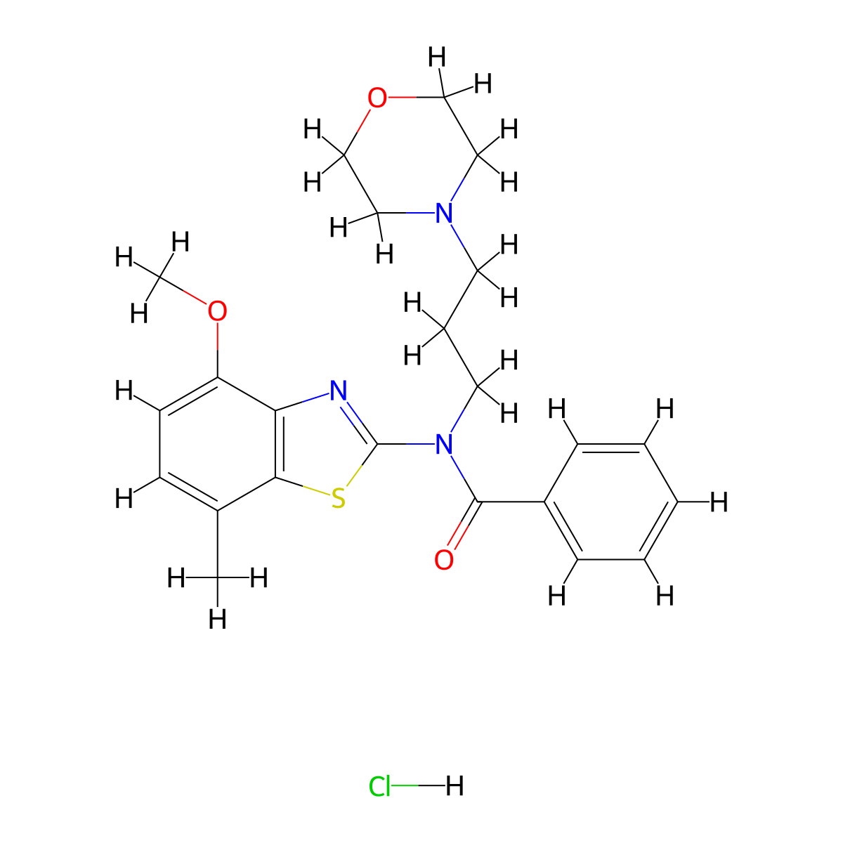 N-(4-methoxy-7-methylbenzo[d]thiazol-2-yl)-N-(3-morpholinopropyl)benzamide hydrochloride molecular structure, CAS 1329853-35-1