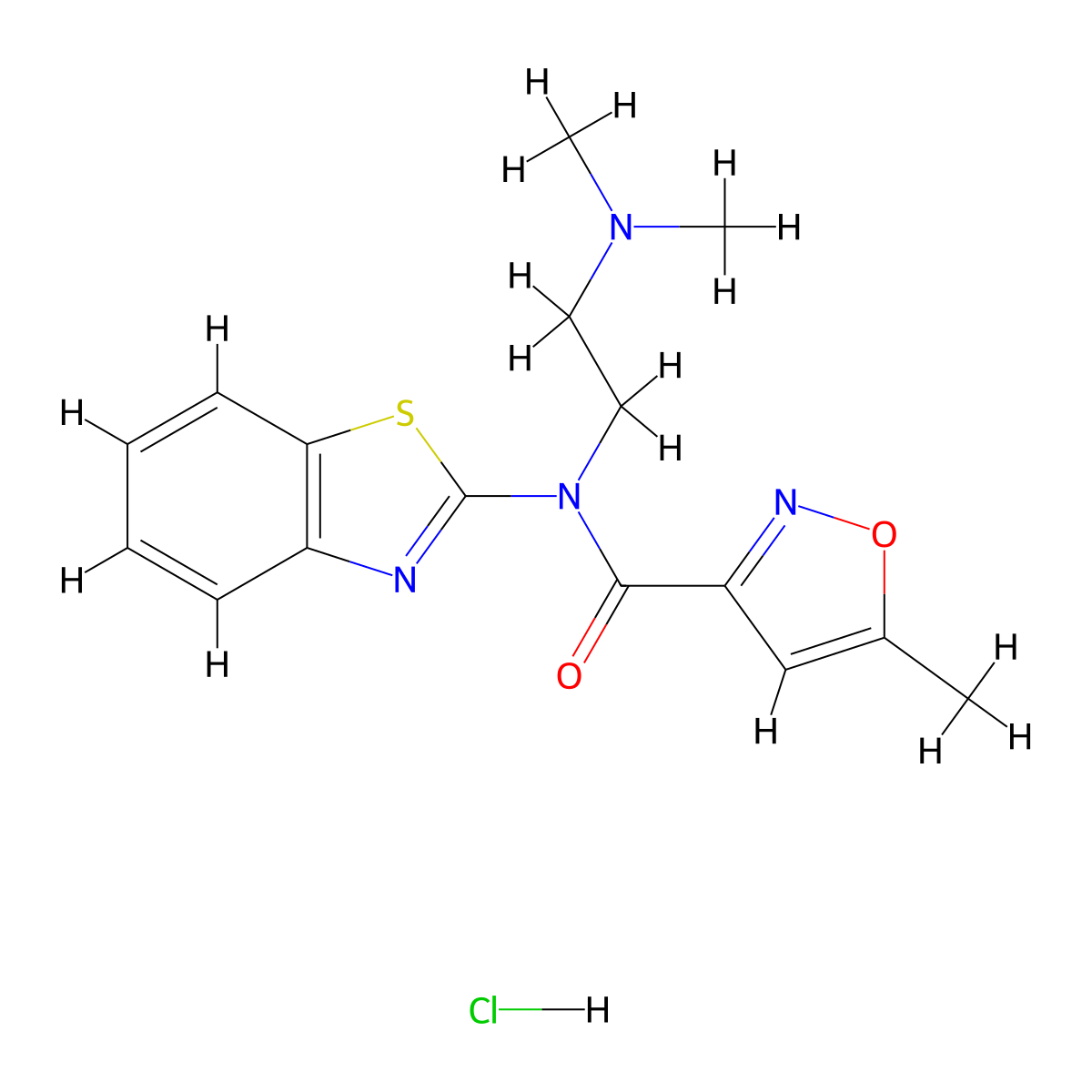 N-(benzo[d]thiazol-2-yl)-N-(2-(dimethylamino)ethyl)-5-methylisoxazole-3-carboxamide hydrochloride molecular structure, CAS 1329872-37-8
