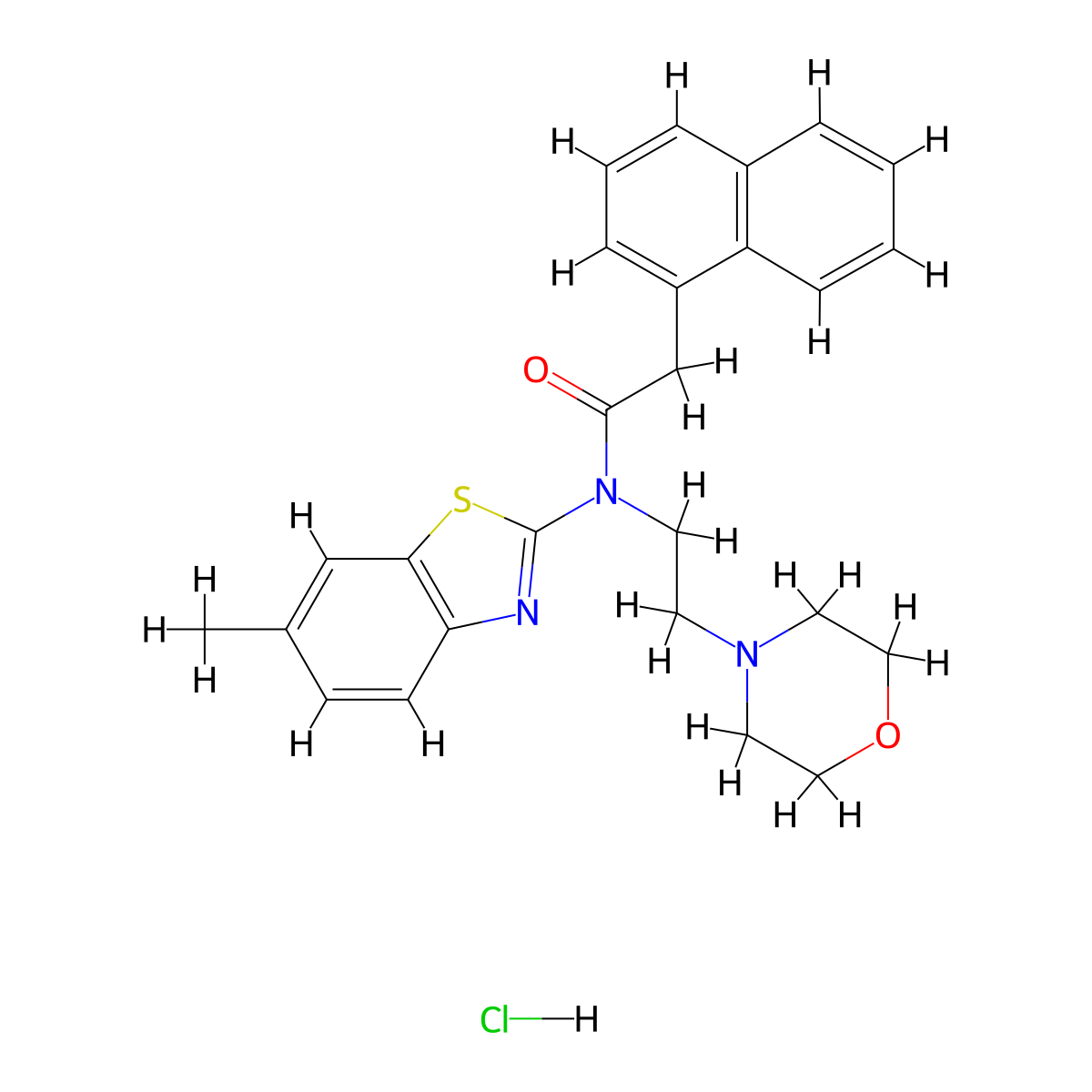 N-(6-methylbenzo[d]thiazol-2-yl)-N-(2-morpholinoethyl)-2-(naphthalen-1-yl)acetamide hydrochloride molecular structure, CAS 1329876-25-6