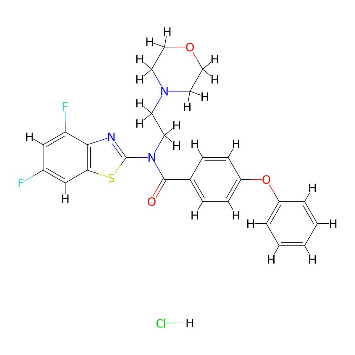 N-(4,6-difluorobenzo[d]thiazol-2-yl)-N-(2-morpholinoethyl)-4-phenoxybenzamide hydrochloride molecular structure, CAS 1329876-48-3