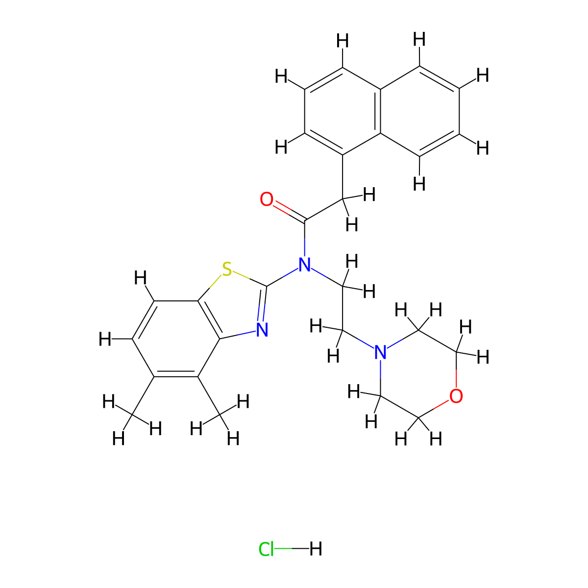 N-(4,5-dimethylbenzo[d]thiazol-2-yl)-N-(2-morpholinoethyl)-2-(naphthalen-1-yl)acetamide hydrochloride molecular structure, CAS 1329876-77-8