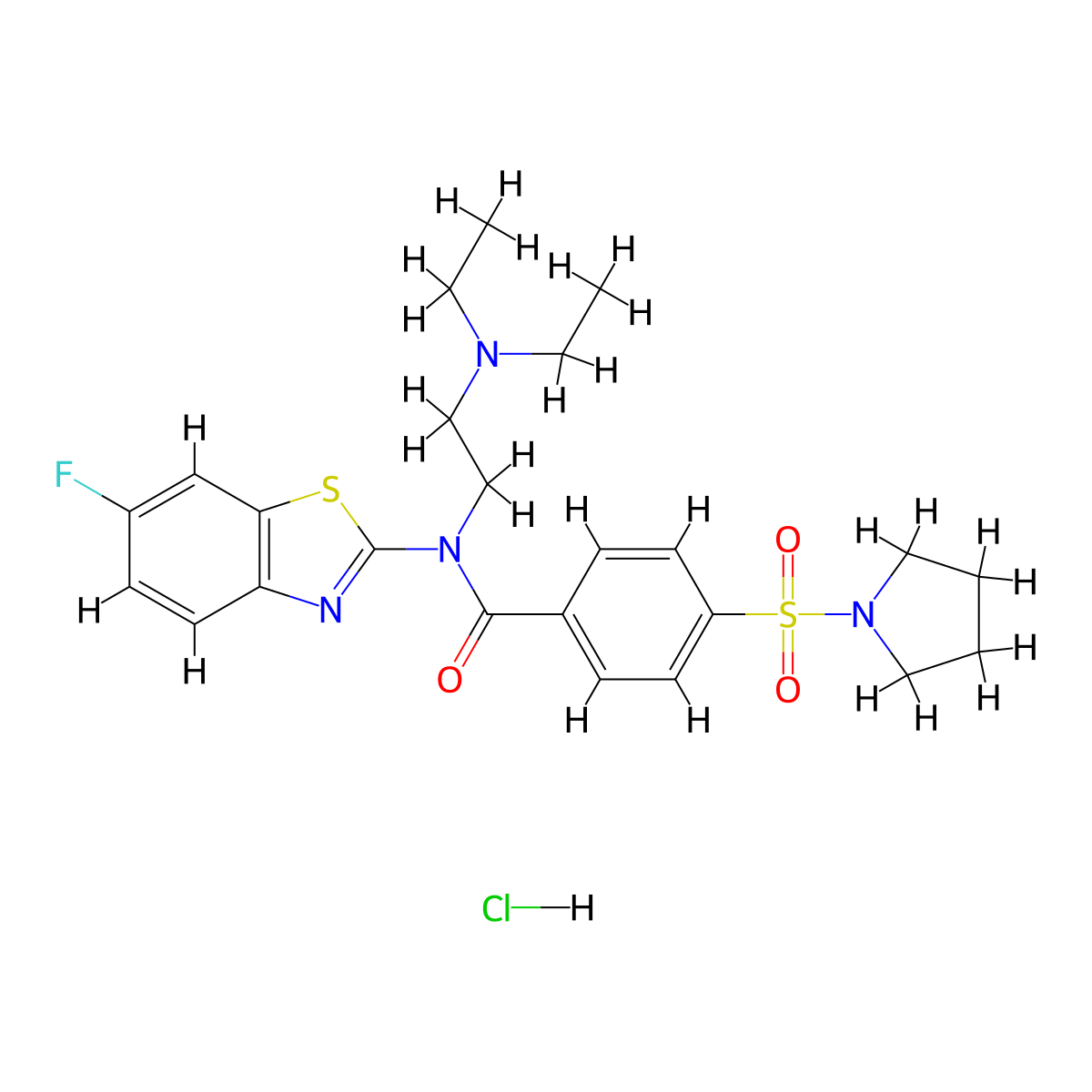 N-(2-(diethylamino)ethyl)-N-(6-fluorobenzo[d]thiazol-2-yl)-4-(pyrrolidin-1-ylsulfonyl)benzamide hydrochloride molecular structure, CAS 1329877-23-7