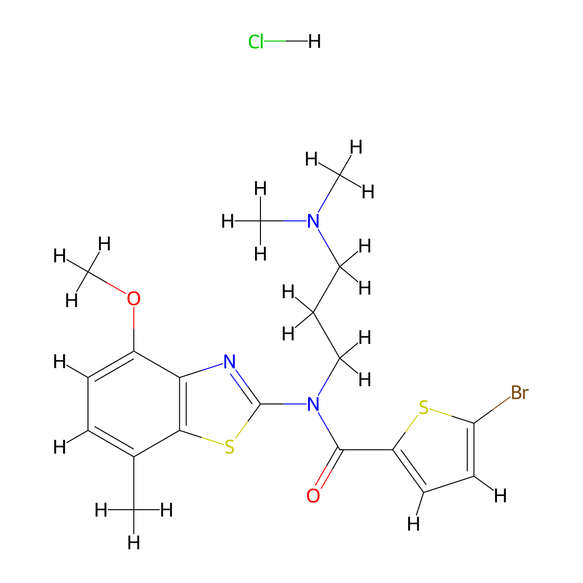 5-bromo-N-(3-(dimethylamino)propyl)-N-(4-methoxy-7-methylbenzo[d]thiazol-2-yl)thiophene-2-carboxamide hydrochloride molecular structure, CAS 1329877-69-1