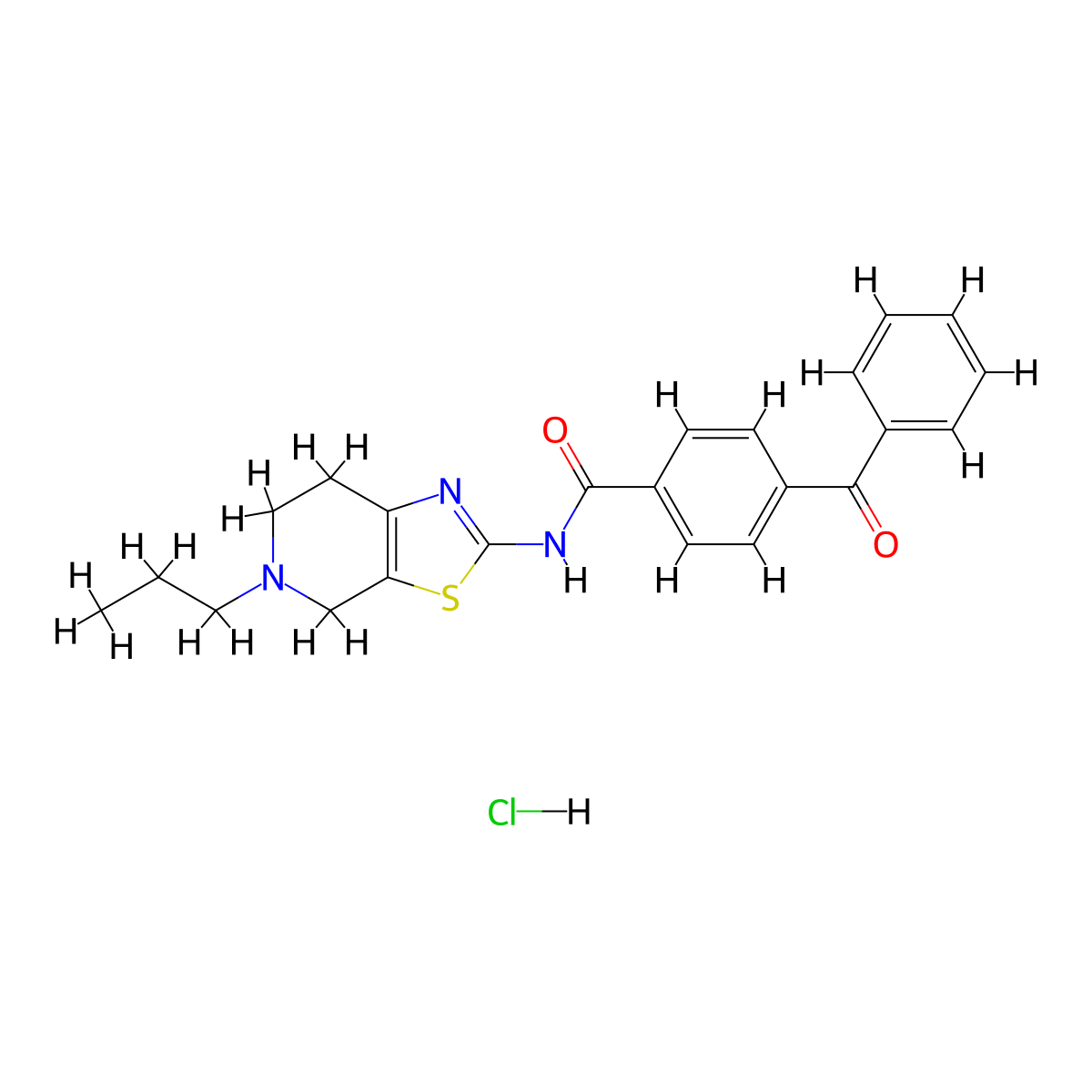 4-benzoyl-N-(5-propyl-4,5,6,7-tetrahydrothiazolo[5,4-c]pyridin-2-yl)benzamide hydrochloride molecular structure, CAS 1329877-83-9