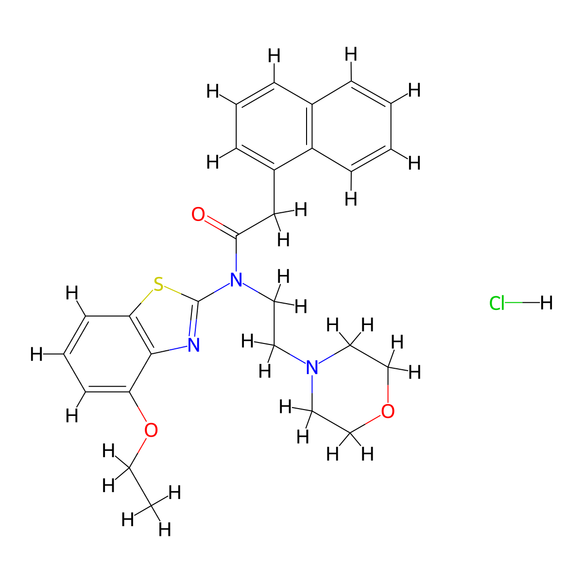 N-(4-ethoxybenzo[d]thiazol-2-yl)-N-(2-morpholinoethyl)-2-(naphthalen-1-yl)acetamide hydrochloride molecular structure, CAS 1329882-79-2