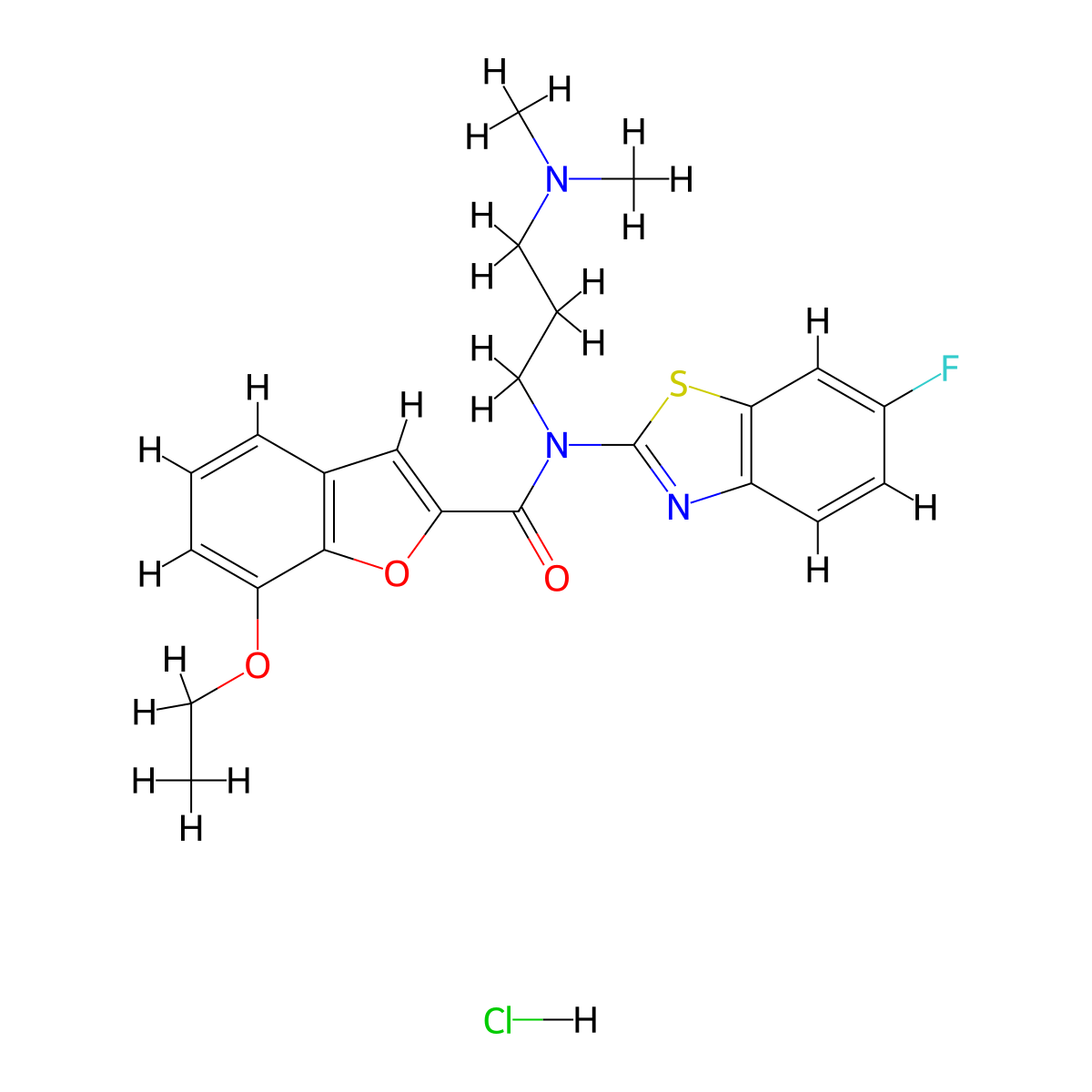 N-(3-(dimethylamino)propyl)-7-ethoxy-N-(6-fluorobenzo[d]thiazol-2-yl)benzofuran-2-carboxamide hydrochloride molecular structure, CAS 1329884-28-7