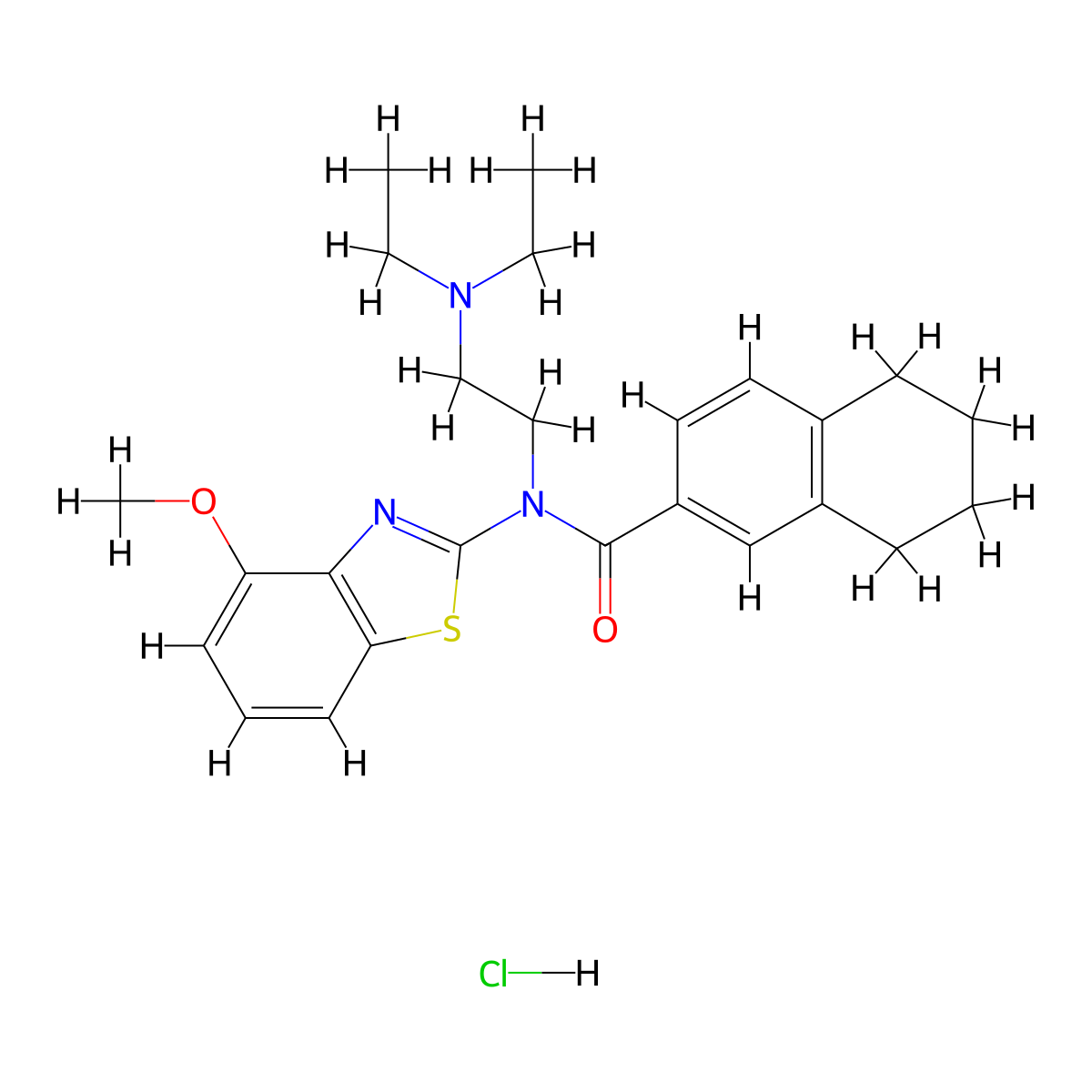 N-(2-(diethylamino)ethyl)-N-(4-methoxybenzo[d]thiazol-2-yl)-5,6,7,8-tetrahydronaphthalene-2-carboxamide hydrochloride molecular structure, CAS 1329888-17-6