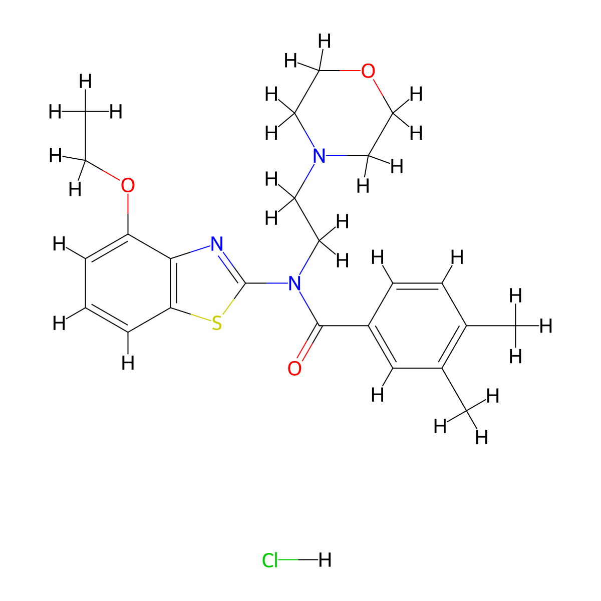 N-(4-ethoxybenzo[d]thiazol-2-yl)-3,4-dimethyl-N-(2-morpholinoethyl)benzamide hydrochloride molecular structure, CAS 1329896-78-7