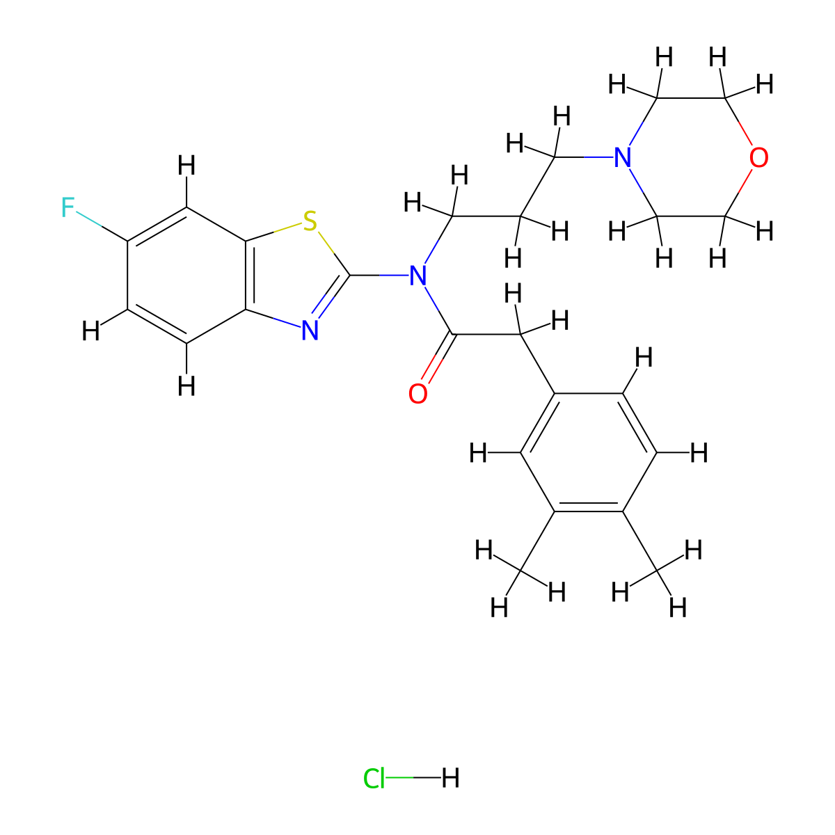 2-(3,4-dimethylphenyl)-N-(6-fluorobenzo[d]thiazol-2-yl)-N-(3-morpholinopropyl)acetamide hydrochloride molecular structure, CAS 1329898-92-1