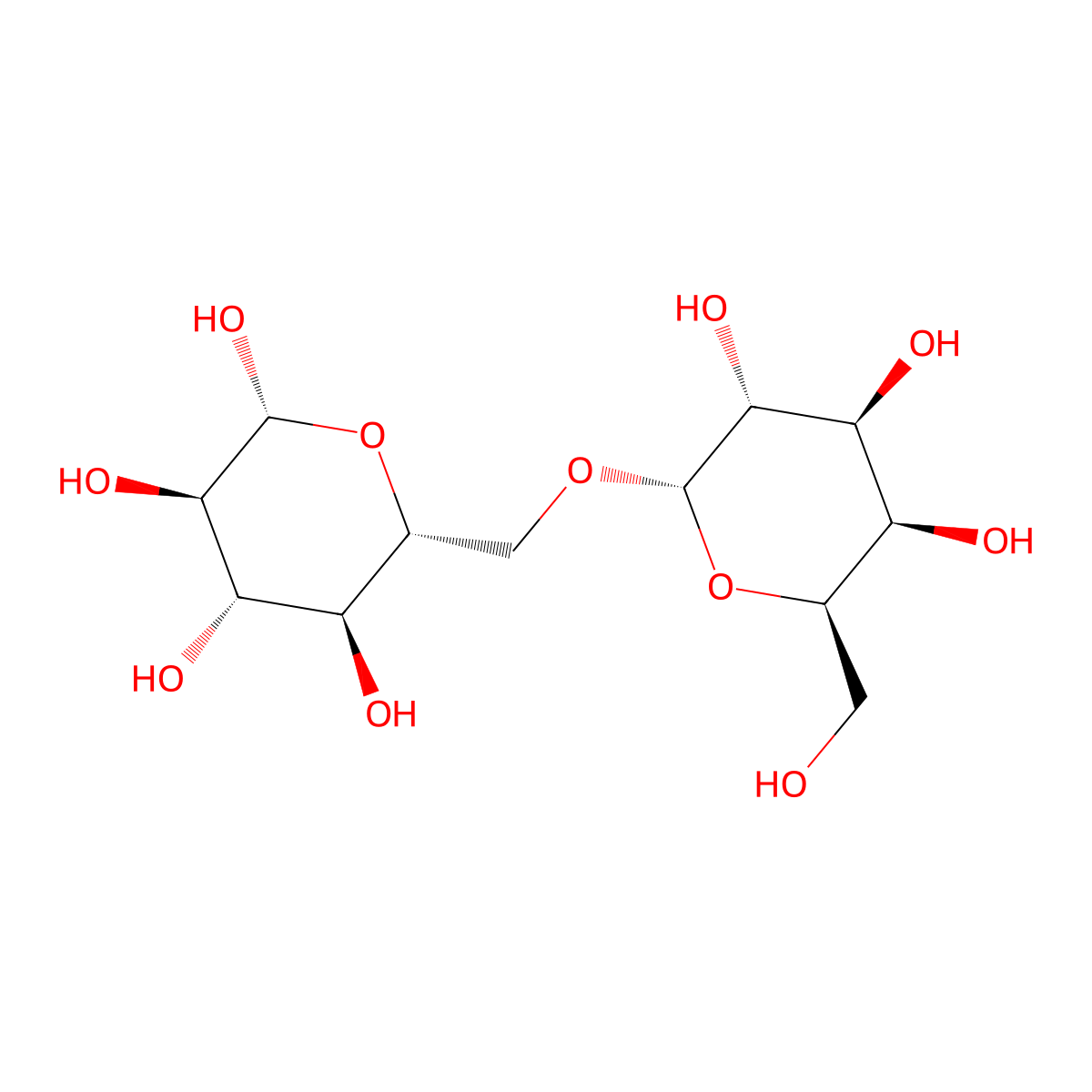 6-O-alpha-D-Galactopyranosyl-beta-D-glucopyranose molecular structure, CAS 13299-21-3