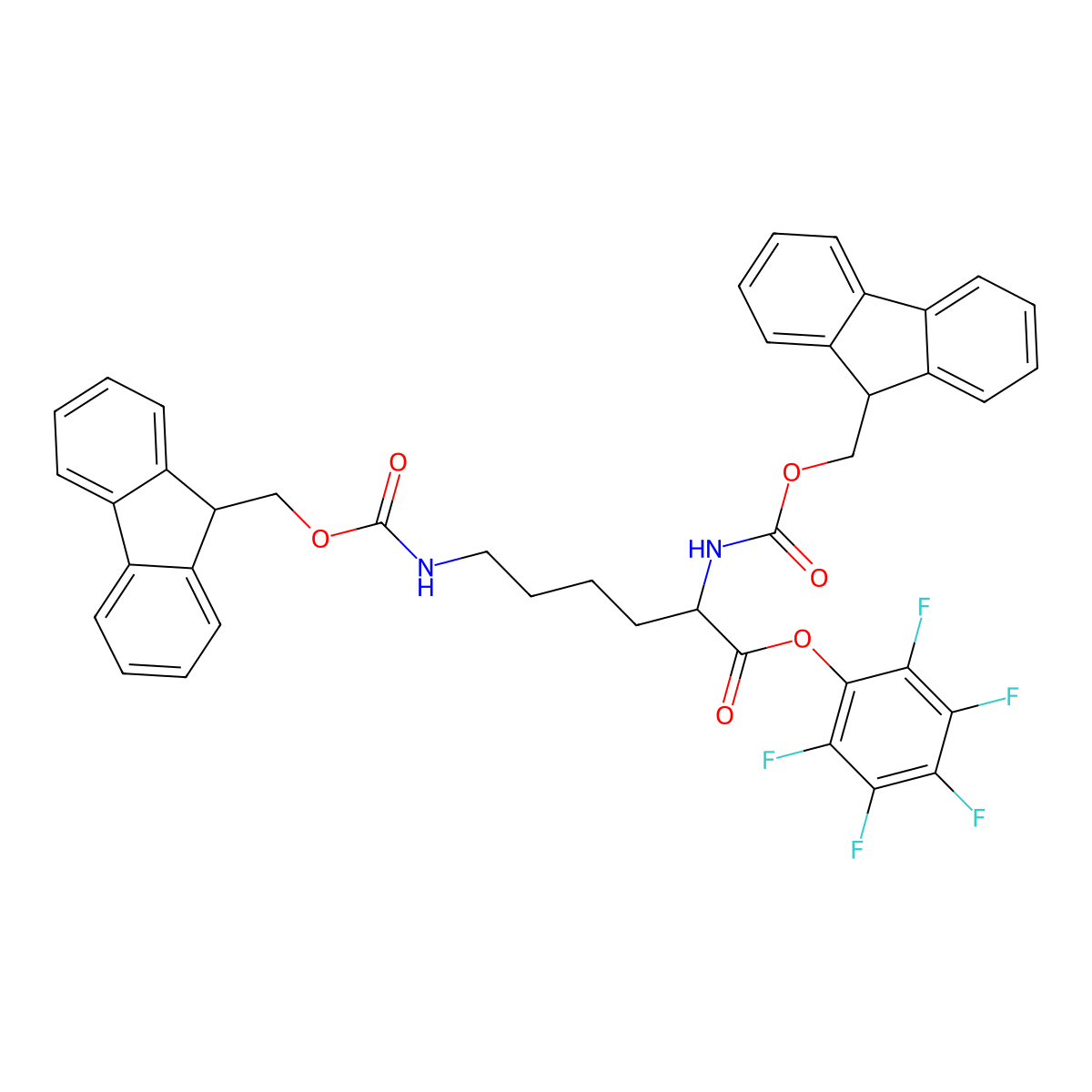 Fmoc-lys(fmoc)-opfp molecular structure, CAS 132990-14-8