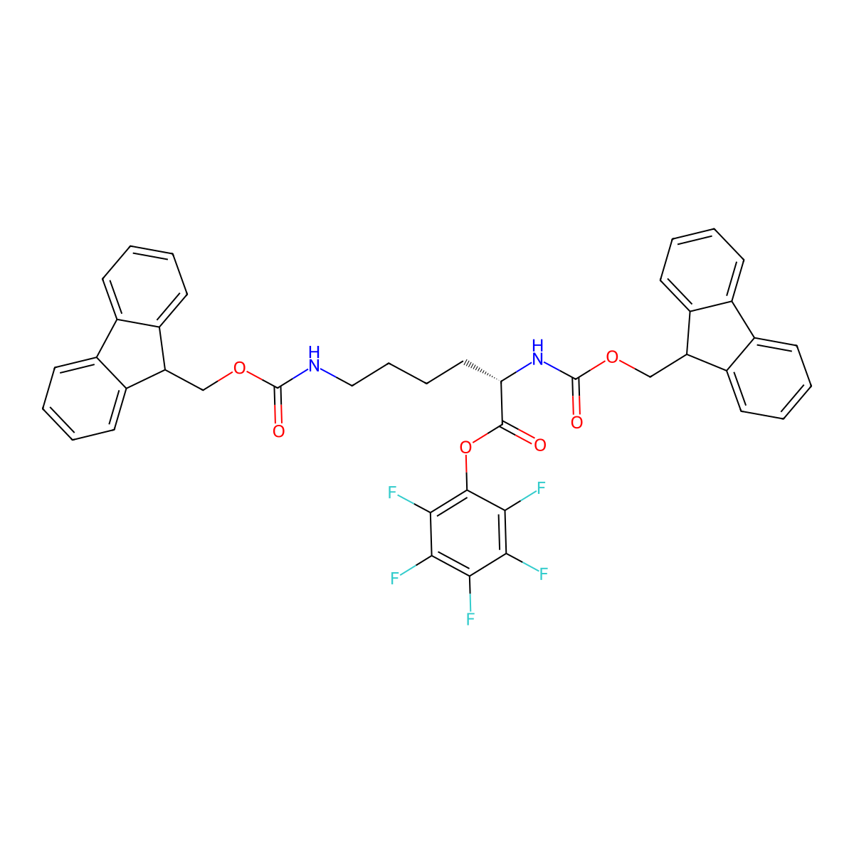 Fmoc-lys(fmoc)-opfp molecular structure, CAS 132990-14-8