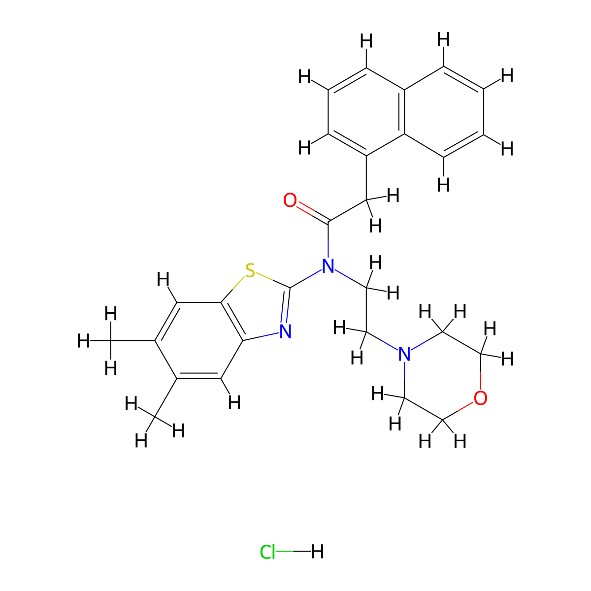 N-(5,6-dimethylbenzo[d]thiazol-2-yl)-N-(2-morpholinoethyl)-2-(naphthalen-1-yl)acetamide hydrochloride molecular structure, CAS 1329900-36-8