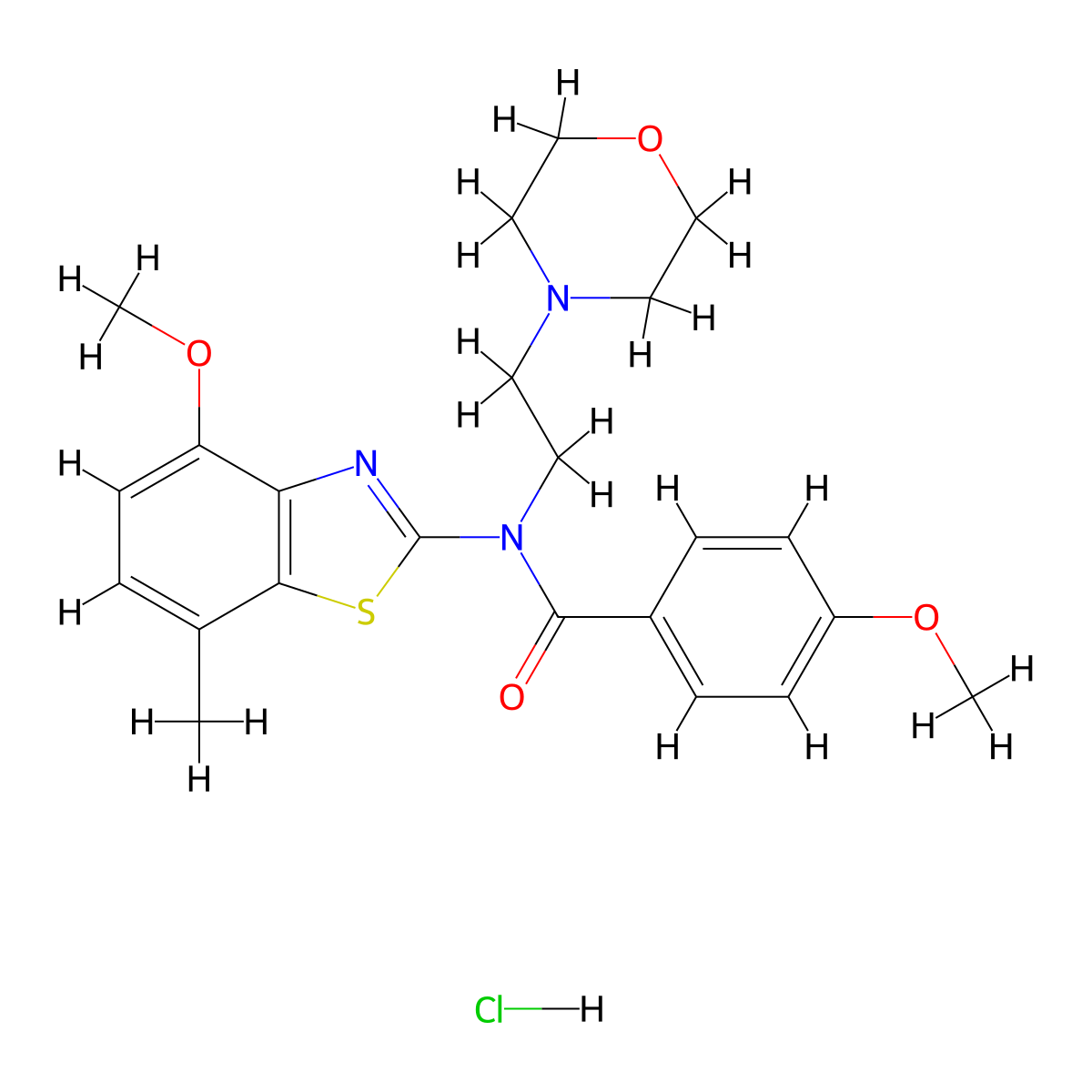 4-methoxy-N-(4-methoxy-7-methylbenzo[d]thiazol-2-yl)-N-(2-morpholinoethyl)benzamide hydrochloride molecular structure, CAS 1329908-32-8