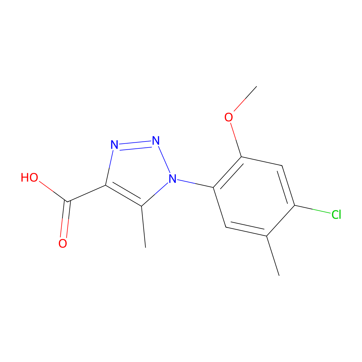 1-(4-chloro-2-methoxy-5-methylphenyl)-5-methyl-1H-1,2,3-triazole-4-carboxylic acid molecular structure, CAS 1329918-07-1